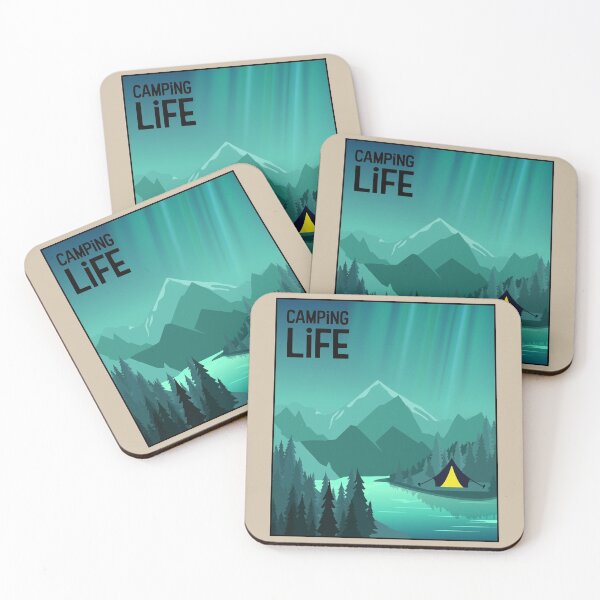 Item preview, Camping and the Northern Lights - Camping Life designed and sold by pixelinga.