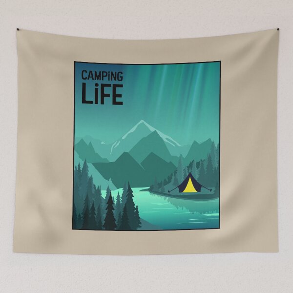 Item preview, Camping and the Northern Lights - Camping Life designed and sold by pixelinga.