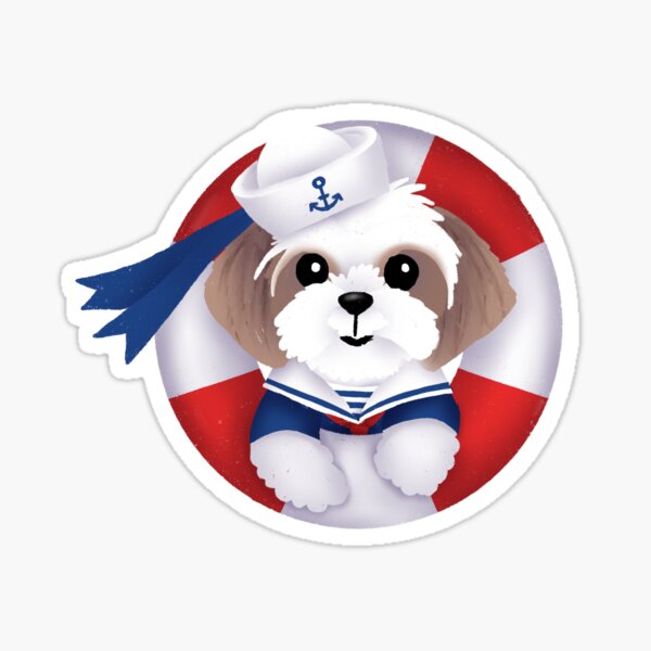S is for Shih Tzu Sailor Sticker