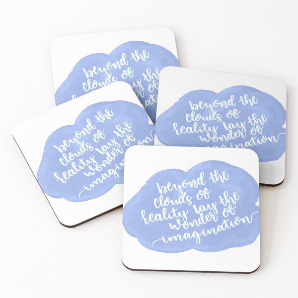 Item preview, Cloud and Imagination Quote White Lettering | Original Watercolor Painting | Hand Lettered Quote designed and sold by merakiandmind.