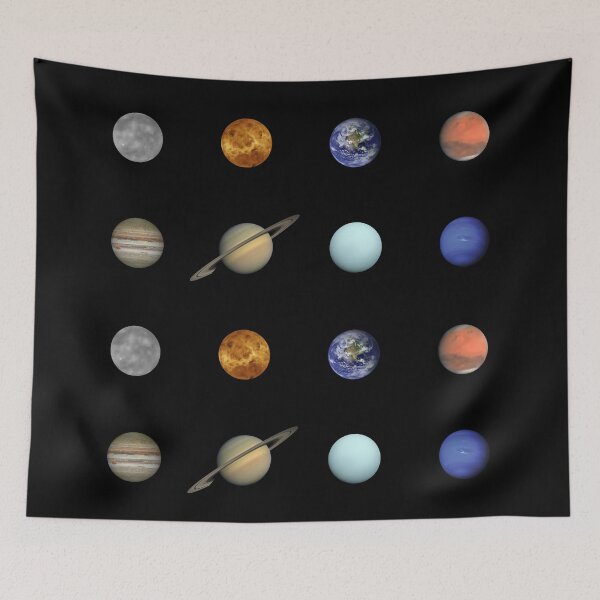 Item preview, Solar System Planets Larger Wallpaper Pattern designed and sold by AmbroseAnn.