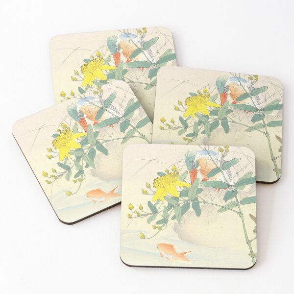 Item preview, Duck observing Koi fish and yellow flower by the pond designed and sold by killies.