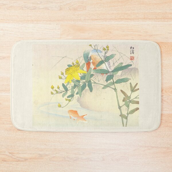 Item preview, Duck observing Koi fish and yellow flower by the pond designed and sold by killies.
