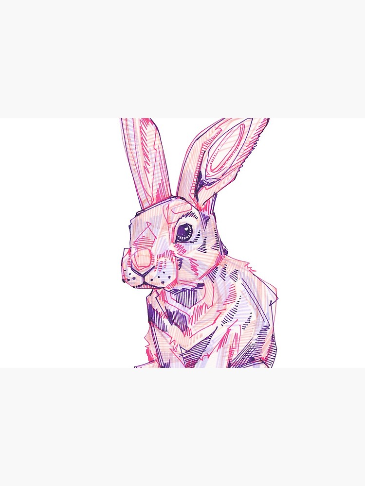 Pink Rabbit Drawing - 2017 by gwennpaints