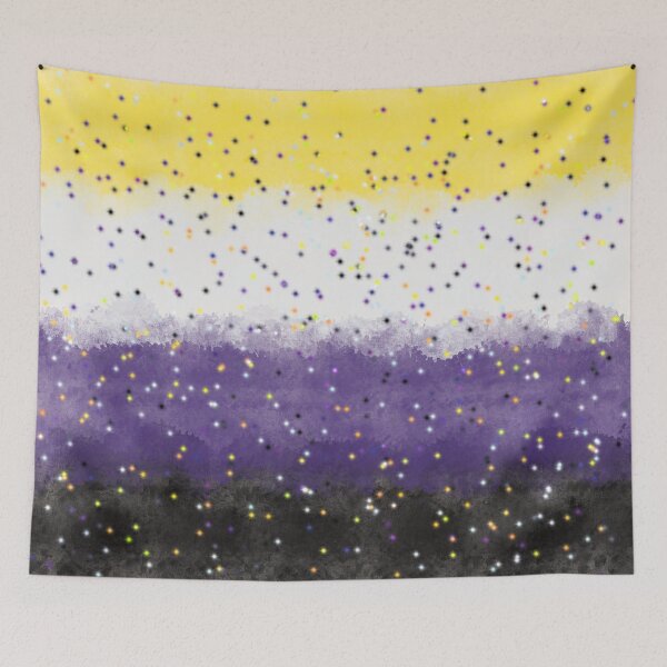 Item preview, Nonbinary Pride Flag with Glitter designed and sold by Liam Connors-Smith.