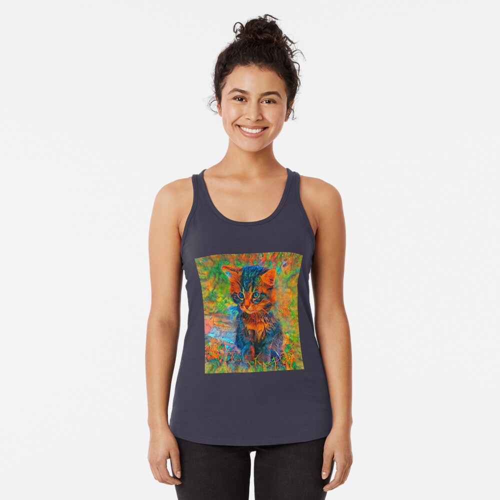 Abstractions of abstract abstraction of cat Racerback Tank Top