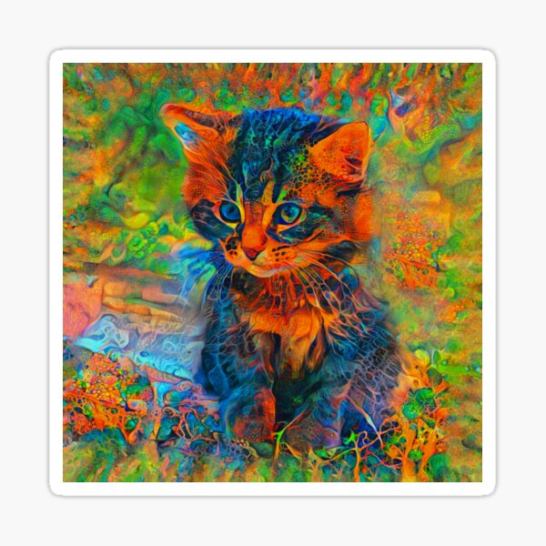 Abstractions of abstract abstraction of cat Sticker