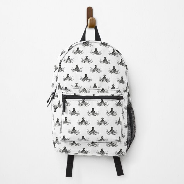 Octopus | Vintage Octopus | Tentacles | Sea Creatures | Nautical | Ocean | Sea | Beach | Black and White | Backpack