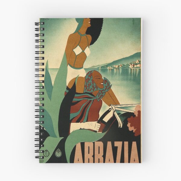 Item preview, Abbazia vintage travel poster designed and sold by stickart-marek.