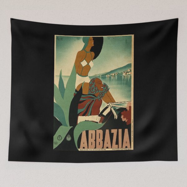 Item preview, Abbazia vintage travel poster designed and sold by stickart-marek.