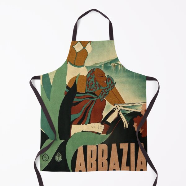 Item preview, Abbazia vintage travel poster designed and sold by stickart-marek.
