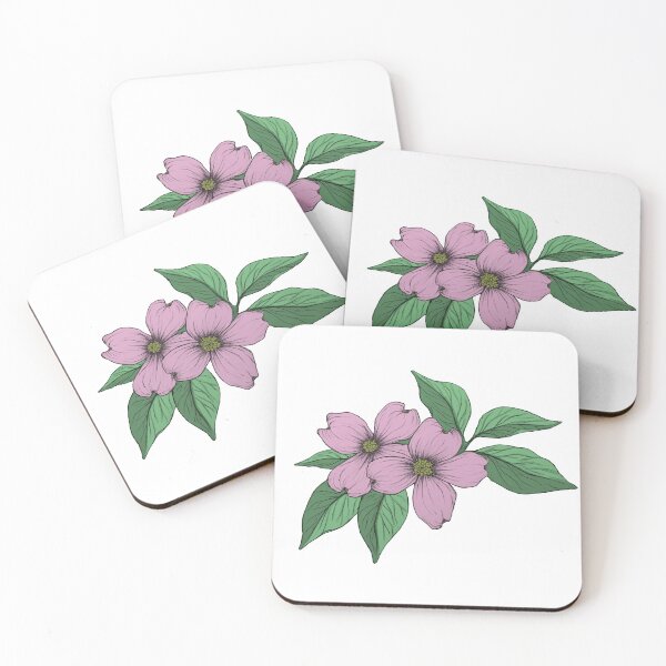 Item preview, Pink and green dogwood flowers and leaves designed and sold by kennathacker.