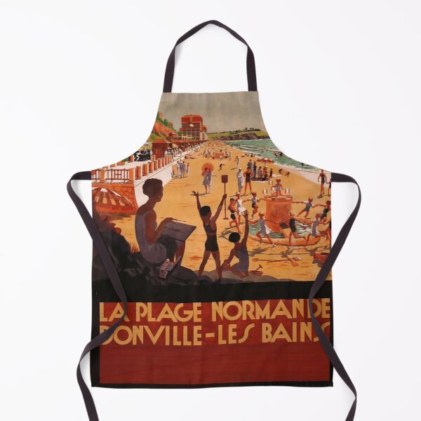 Item preview, La Plage Normande vintage travel poster designed and sold by stickart-marek.
