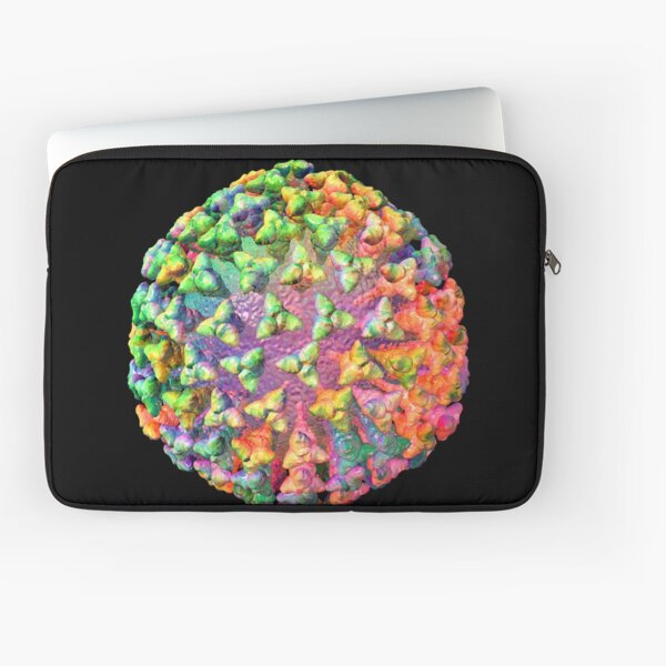Coronavirus Rainbow on Black Laptop Sleeve
