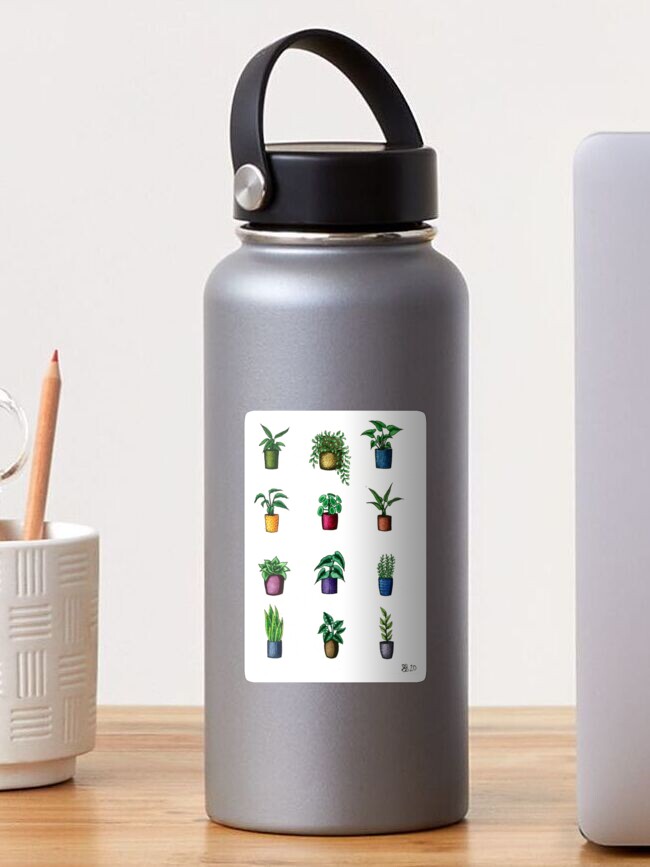 Thumbnail 1 of 3, Sticker, Assorted Mini Potted Plants designed and sold by Sarah Sheldon.