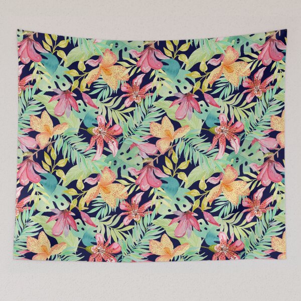 Item preview, Tropical floral pattern designed and sold by LauMonart.