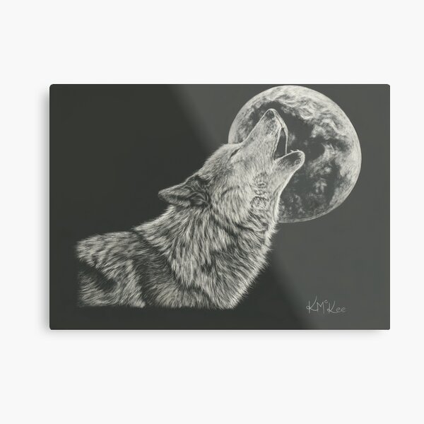 Den Mond anheulen Metallbild