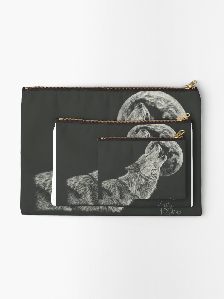 Alternate view of Howling At The Moon Zipper Pouch