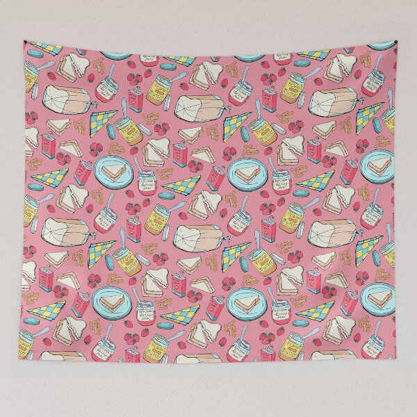 Item preview, PB&J, Peanut Butter Jelly Jam Sandwich, Comfort Food, Nostalgic, Kids Pink designed and sold by KimMarshall.