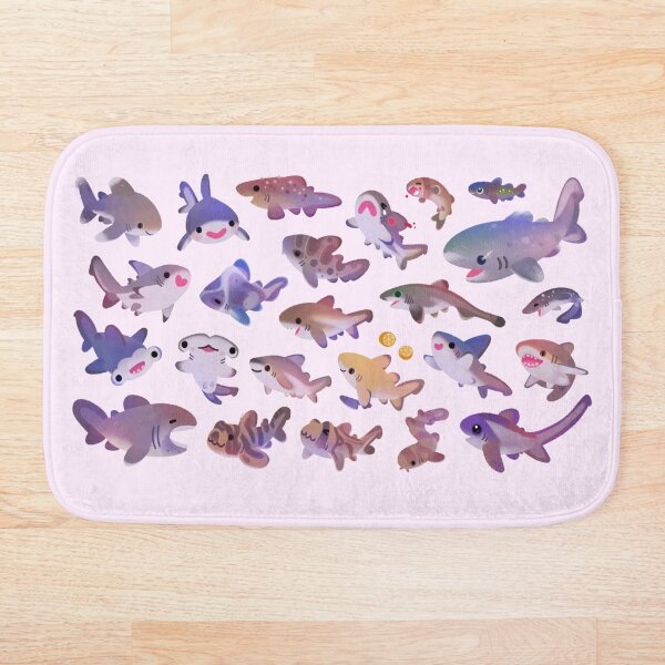 Shark day 2 - pastle Bath Mat