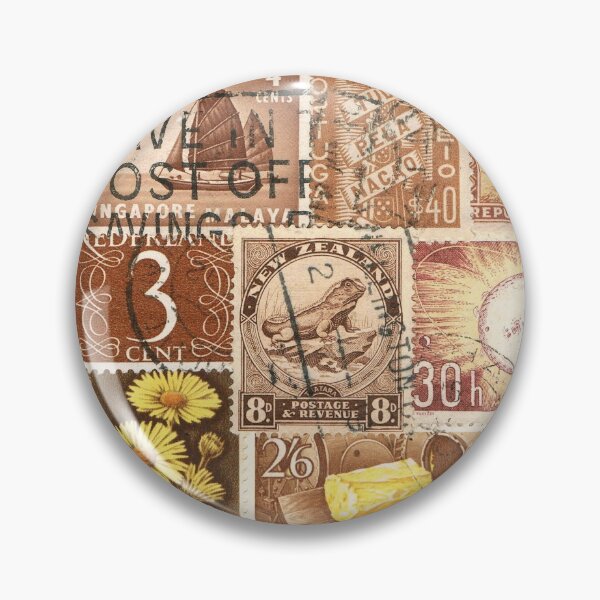 Item preview, Goldrush Postage Stamp Collage designed and sold by tanglecrafts.