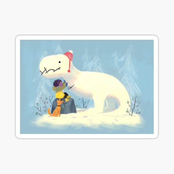 Snowy T-Rex Sticker