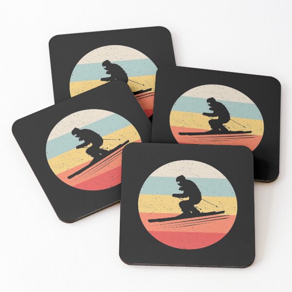 Item preview, Distressed Skiing Skier VIntage Sunset designed and sold by EstelleStar.