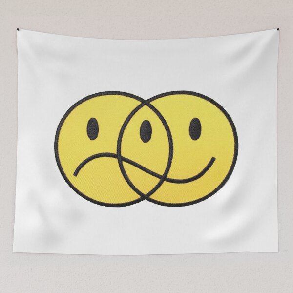 Item preview, Sad Happy Face Smiley Emoji designed and sold by ayeshaha2020.