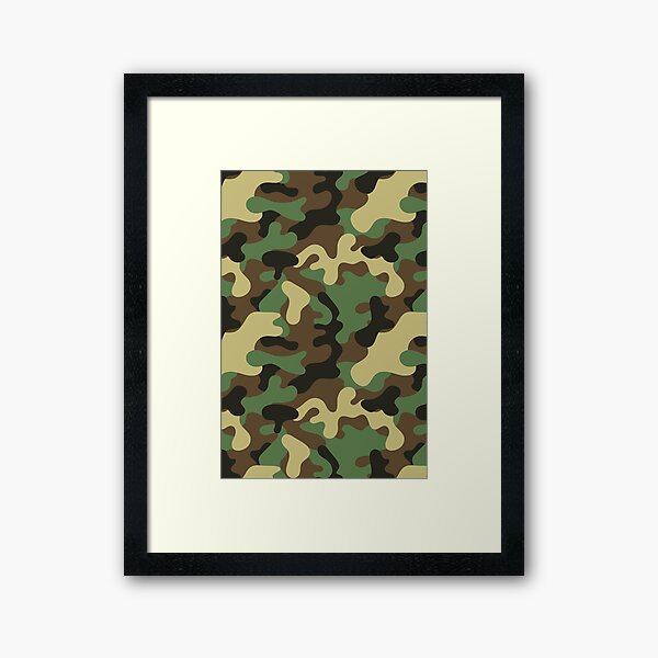 Green White camo camouflage army pattern Art Print
