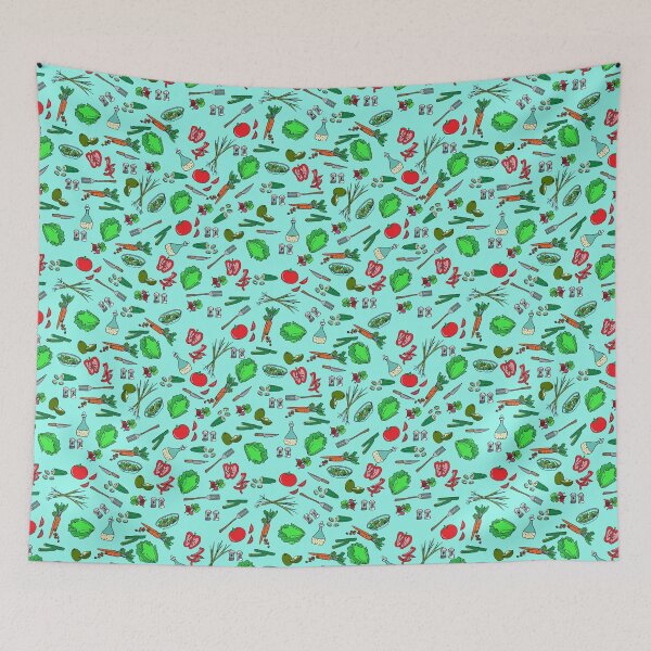 Item preview, Retro Gardener, Salad Lover, Healthy Eater, Food Illustration, Aqua, Nutrient Holistic Gardener designed and sold by KimMarshall.