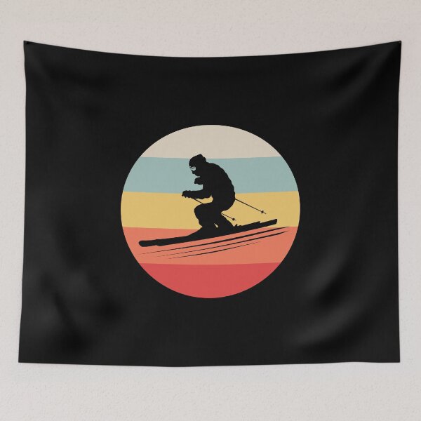 Item preview, Ski Skiing Skier Retro Sunset designed and sold by EstelleStar.