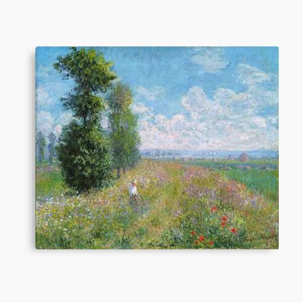 Claude Monet - Meadow With Poplars Canvas Print