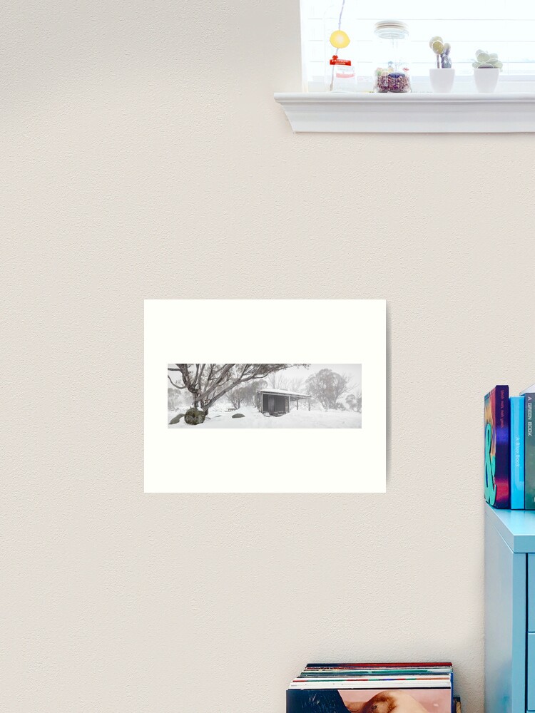 Thumbnail 2 of 3, Art Print, Pretty Valley Hut, Falls Creek, Victoria, Australia designed and sold by Chockstone.