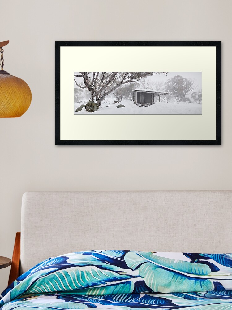Thumbnail 2 of 7, Framed Art Print, Pretty Valley Hut, Falls Creek, Victoria, Australia designed and sold by Chockstone.