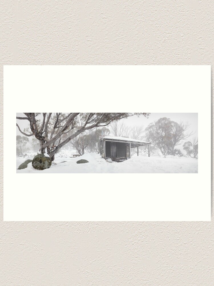 Thumbnail 2 of 3, Art Print, Pretty Valley Hut, Falls Creek, Victoria, Australia designed and sold by Chockstone.