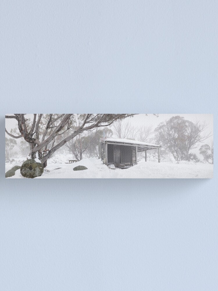 Thumbnail 1 of 3, Canvas Print, Pretty Valley Hut, Falls Creek, Victoria, Australia designed and sold by Chockstone.