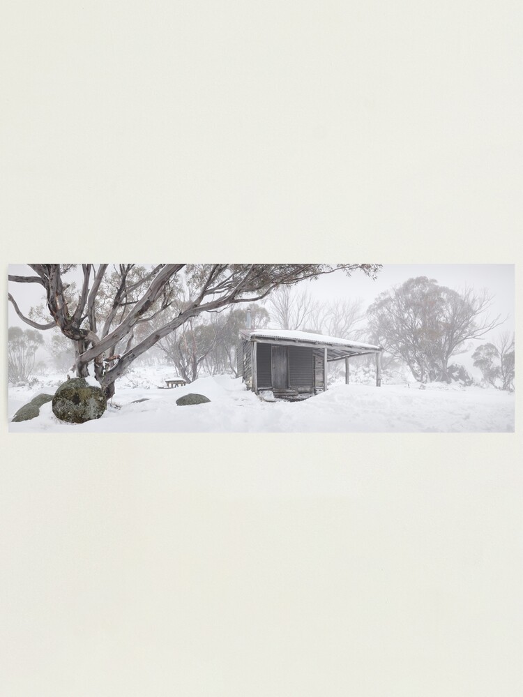 Thumbnail 1 of 3, Photographic Print, Pretty Valley Hut, Falls Creek, Victoria, Australia designed and sold by Chockstone.