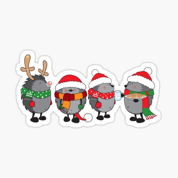 Christmas hedgehogs Sticker