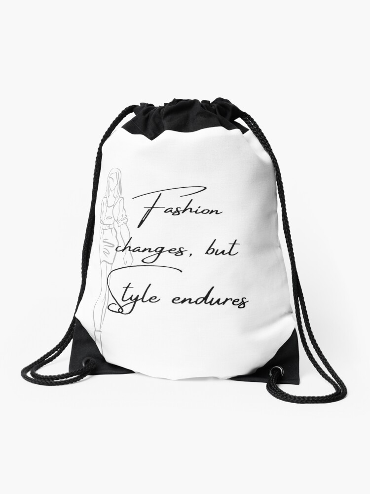 Fashion Changes But Style Endures Coco Chanel Inspired Drawstring Bag for  Sale by ricknosis