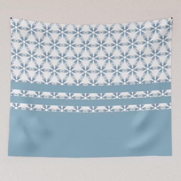 Item preview, Blue Jeans Star Pattern with co-ordinating stripes on a cool white background  designed and sold by PetaJaneHome.