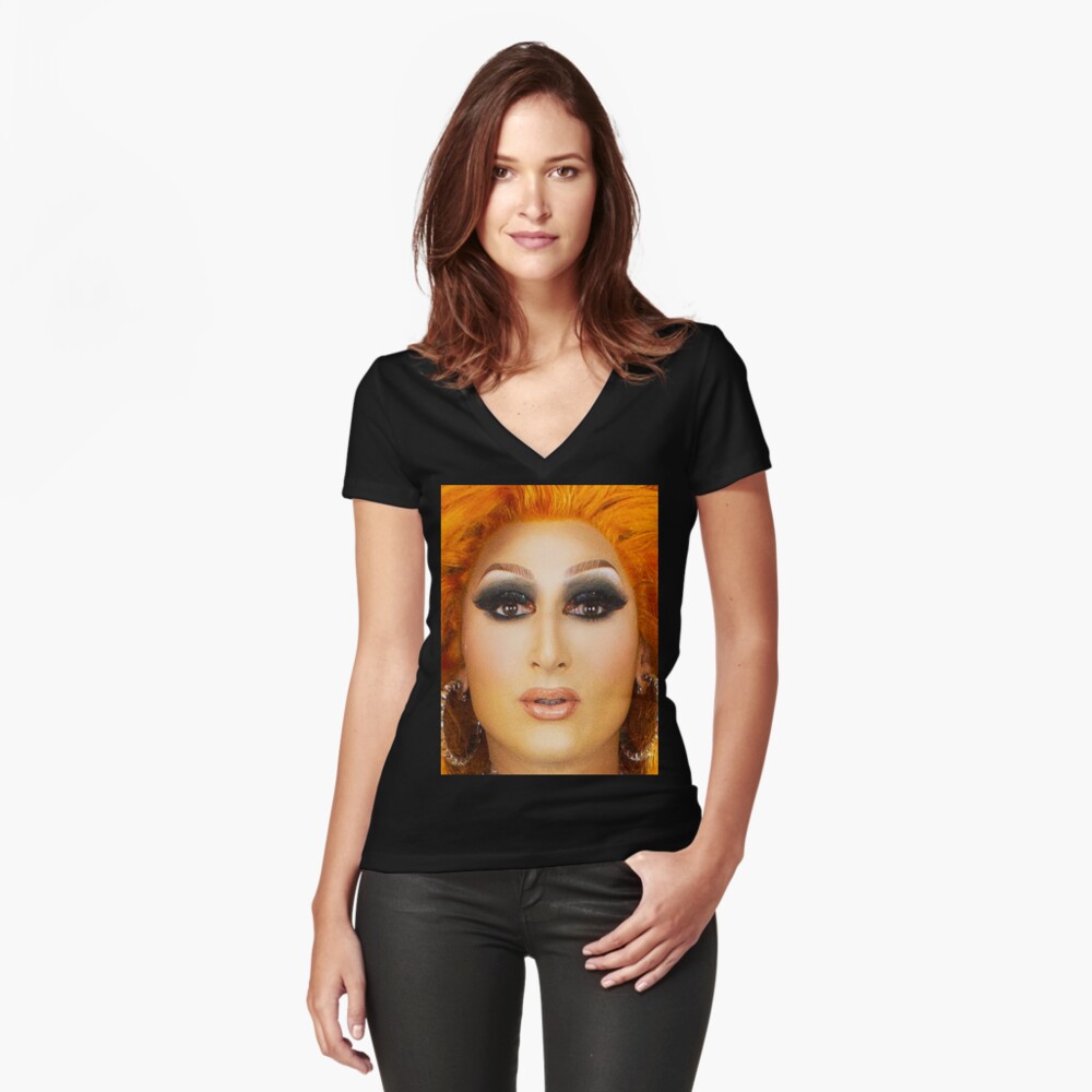 Item preview, Fitted V-Neck T-Shirt designed and sold by sydneydragqueen.