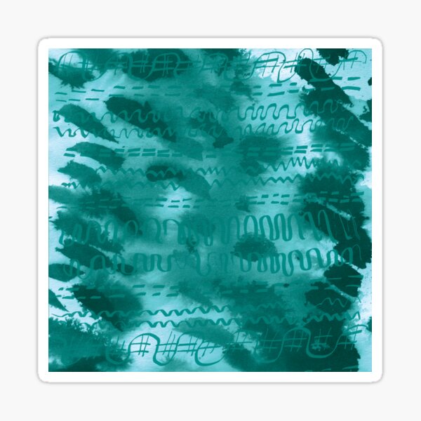 Teal hieroglyphics Sticker