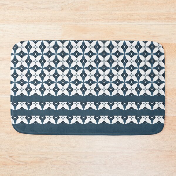 Item preview, Blue Jeans Star Pattern with co-ordinating stripes on a cool white background  designed and sold by PetaJaneHome.
