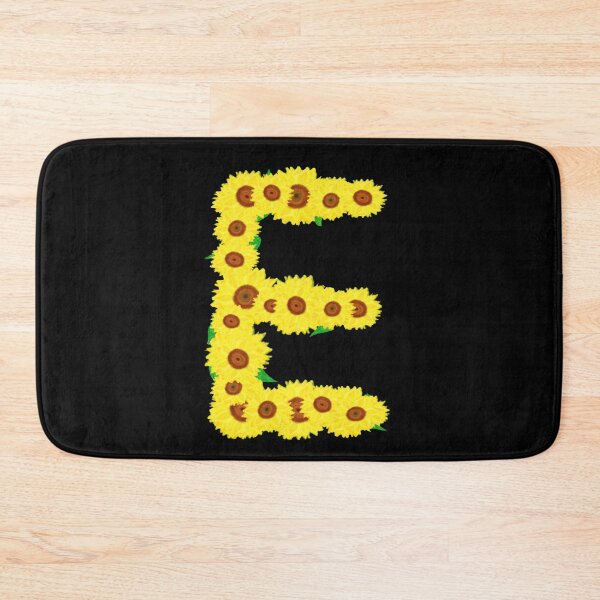 Item preview, Sunflowers Initial Letter E (Black Background) designed and sold by ArtByLM.