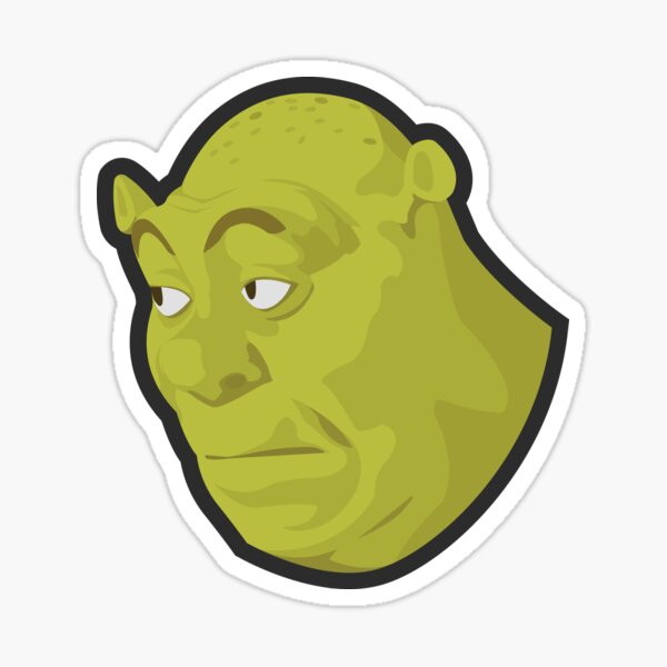 Shrek Text Stickers Redbubble - shrek face decal roblox