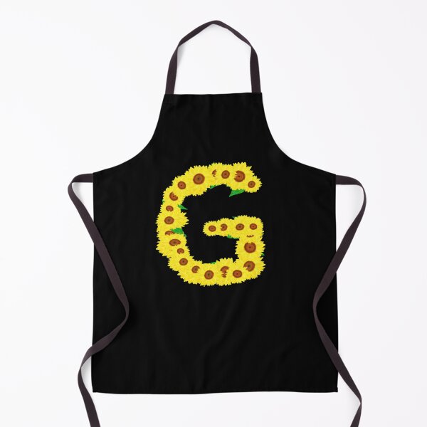 Item preview, Sunflowers Initial Letter G (Black Background) designed and sold by ArtByLM.