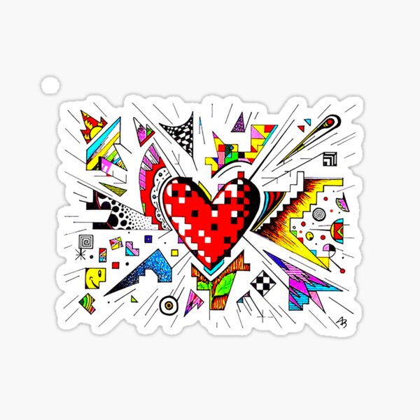 Heart Doodle Sticker