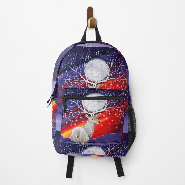 Mystical Stag, Moon and Stars, Stag Art Backpack