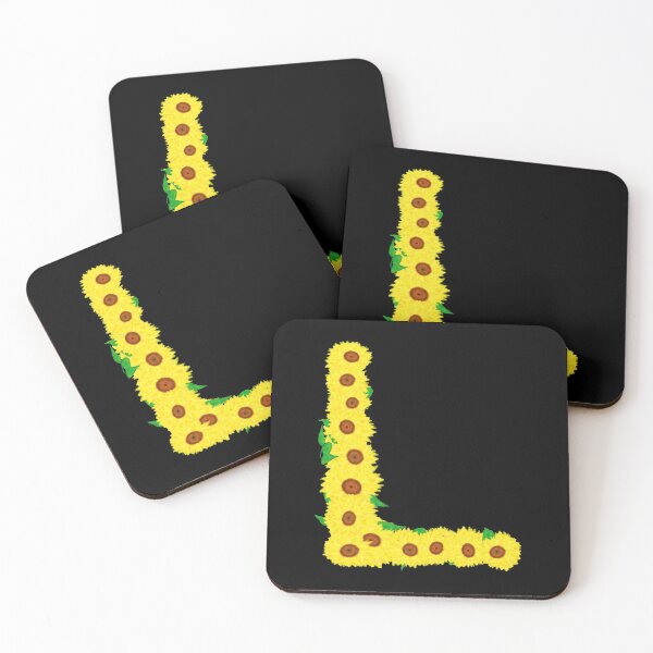Item preview, Sunflowers Initial Letter L (Black Background) designed and sold by ArtByLM.