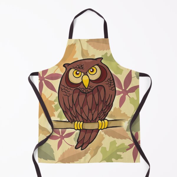 Item preview, Owl cartoon on light leaves background designed and sold by sifis.